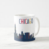 Mug Ligne Skyline couleur Chicago (Devant droit)