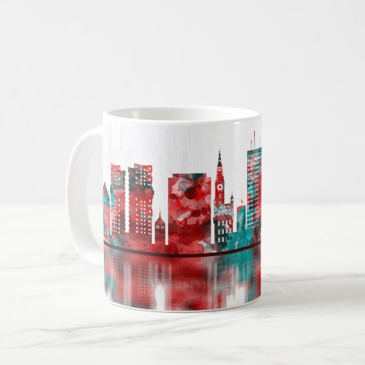 Mug Ligne Skyline de Gdansk Pologne (Devant gauche)