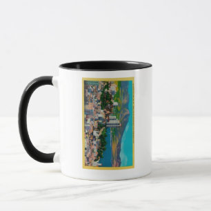 Mug Ligne Skyline de la côte russe avec