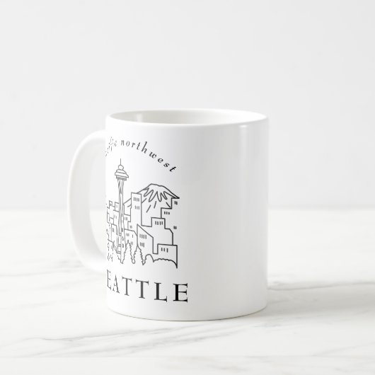 Mug Ligne Skyline Pacific Northwest Seattle (Devant gauche)