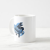Mug Ligne stylisée Piano bleu Art (Devant gauche)