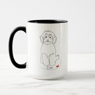 Mug Lignée de chiens caniches avec nom