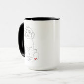 Mug Lignée de chiens caniches avec nom (Devant gauche)