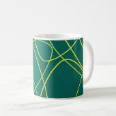 Mug Lignes Abstraites Jaunes sur un vert (Devant droit)