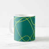 Mug Lignes Abstraites Jaunes sur un vert (Devant gauche)