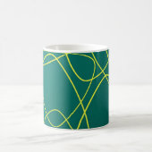 Mug Lignes Abstraites Jaunes sur un vert (Centre)