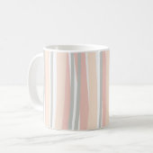 Mug Lignes Abstraites minimes Boho Chic Cute Rose & Gr (Devant gauche)