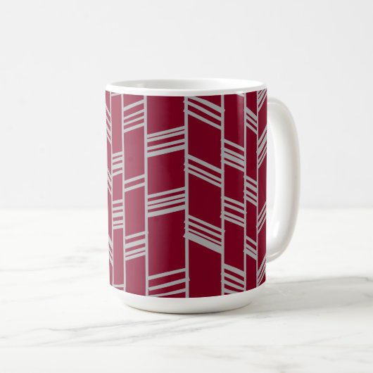Mug Lignes Art Déco - Maroon (Devant droit)