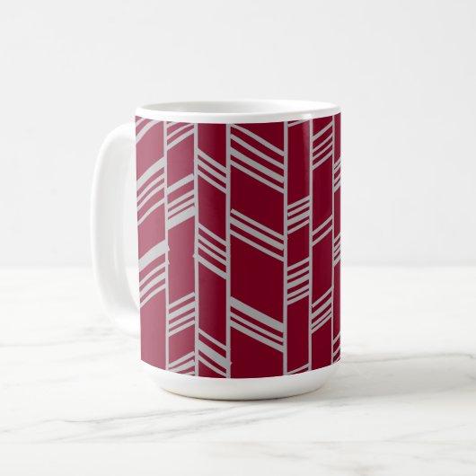 Mug Lignes Art Déco - Maroon (Devant gauche)