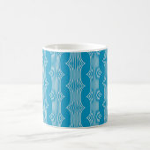 Mug Lignes blanches Abstraites rétro sur Motif bleu (Centre)