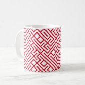 Mug Lignes carrelées 10 IMPRIMER générative (rouge sur (Devant gauche)