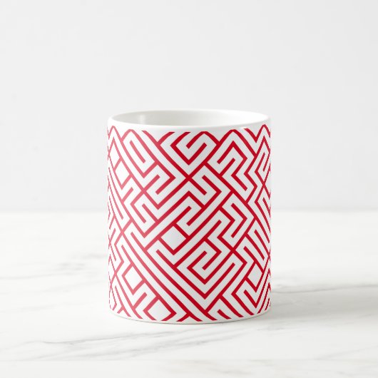 Mug Lignes carrelées 10 IMPRIMER générative (rouge sur (Centre)