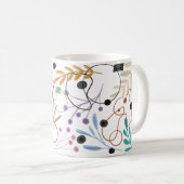 Mug Lignes courbes Abstraites, fleurs de graines et Fe (Devant droit)