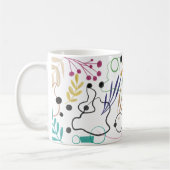 Mug Lignes courbes Abstraites, fleurs de graines et Fe (Gauche)
