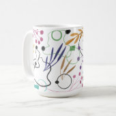 Mug Lignes courbes Abstraites, fleurs de graines et Fe (Devant gauche)