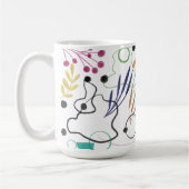 Mug Lignes courbes Abstraites, fleurs de graines et Fe (Gauche)
