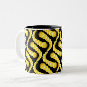 Mug - Lignes courbes de sphères jaunes (Devant gauche)