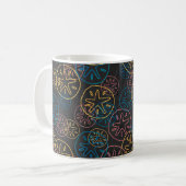 Mug Lignes de Dollar de Sable Rouge Jaune Bleu (Devant gauche)