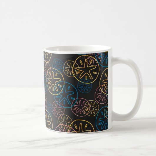 Mug Lignes de Dollar de Sable Rouge Jaune Bleu (Droite)