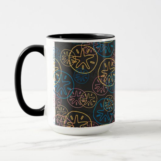 Mug Lignes de Dollar de Sable Rouge Jaune Bleu (Gauche)