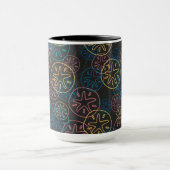 Mug Lignes de Dollar de Sable Rouge Jaune Bleu (Centre)