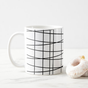 Mug Lignes de grille noir et blanc