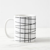 Mug Lignes de grille noir et blanc (Gauche)