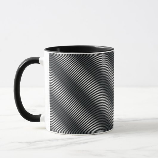 Mug Lignes de gris noir et blanc ultra minces (Gauche)