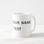 Mug lignes de texte de message de nom de bordure espag (Devant droit)