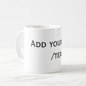 Mug lignes de texte de message de nom de bordure espag (Devant gauche)