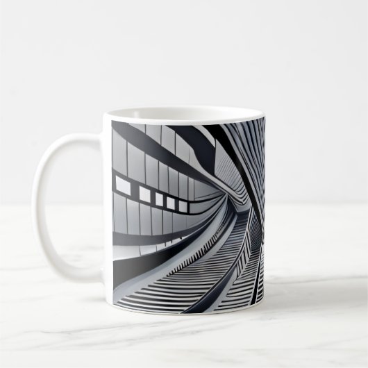 Mug Lignes de tunnel monochromes (Gauche)
