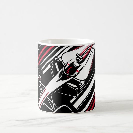 Mug Lignes de vitesse de voiture de course de formule (Centre)