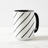 Mug Lignes diagonales (noir) (Devant droit)
