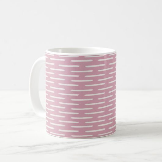 Mug Lignes d'Ivoire sur Rose (Devant gauche)