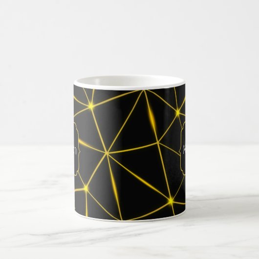 Mug Lignes d'or triangles noirs géométriques Monogramm (Centre)
