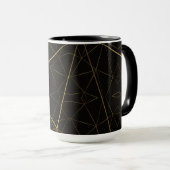 Mug Lignes Dorées Noir & Or (Devant droit)