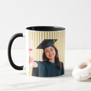 Mug Lignes dorées Portrait personnalisé de femme Diplô