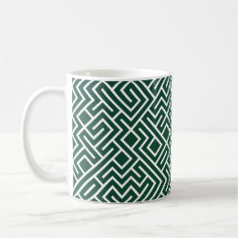 Mug Lignes en mosaïque génératives (remplissage vert f