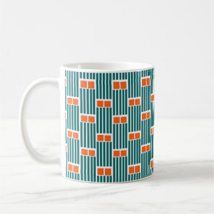 Mug Lignes et boîtes turquoises