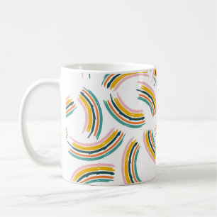 Mug Lignes et formes pastel colorées. Formes arc-en-ci