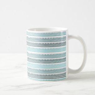 Mug Lignes et points d'aqua chic