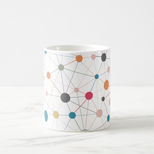 Mug Lignes géométriques Abstraites et points motif en  (Centre)