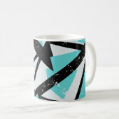 Mug Lignes géométriques abstraites noires avec rectang (Devant droit)