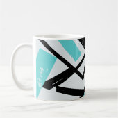 Mug Lignes géométriques abstraites noires avec rectang (Gauche)
