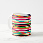 Mug Lignes géométriques colorées Bandes Multi (Devant gauche)