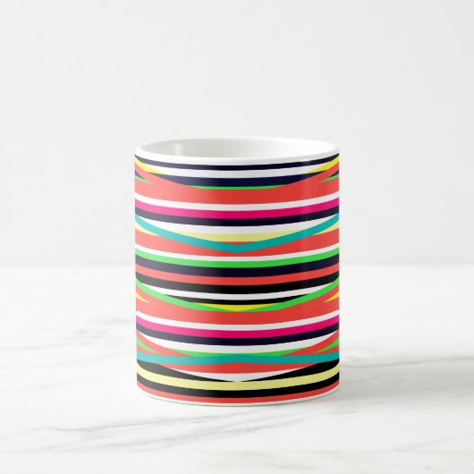 Mug Lignes géométriques colorées Bandes Multi (Centre)