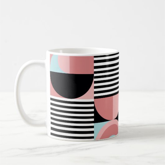 Mug Lignes géométriques, Formes Colorées Mosaïque. (Gauche)