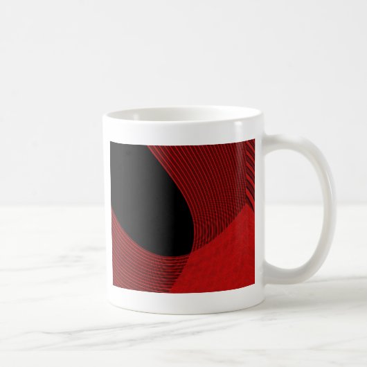 Mug Lignes modernes rouge et noir (Droite)