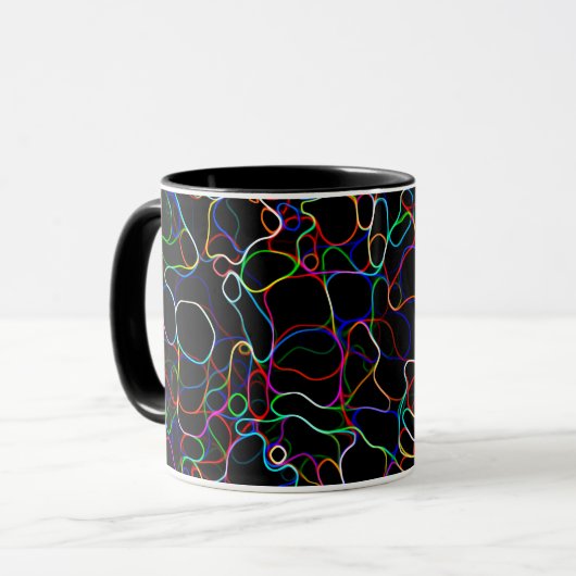 Mug Lignes multicouleurs néon (Devant gauche)