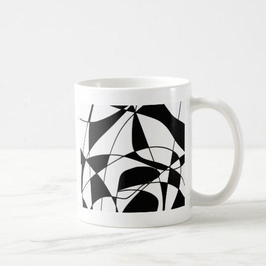 Mug Lignes noires et blanches, motif d'impression coul (Droite)
